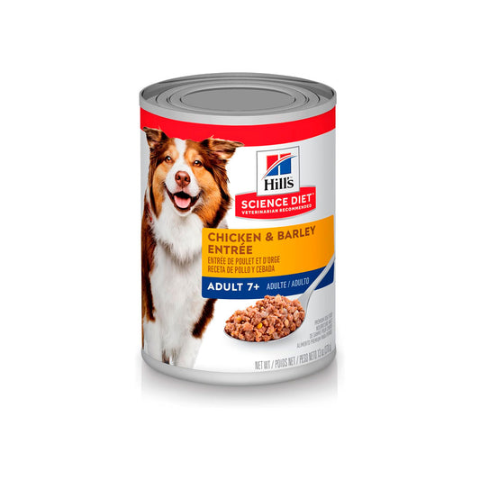 HILL'S SCIENCE DIET - Alimento Húmedo En Lata Para Perro Senior Receta Pollo Y Cebada 370 g