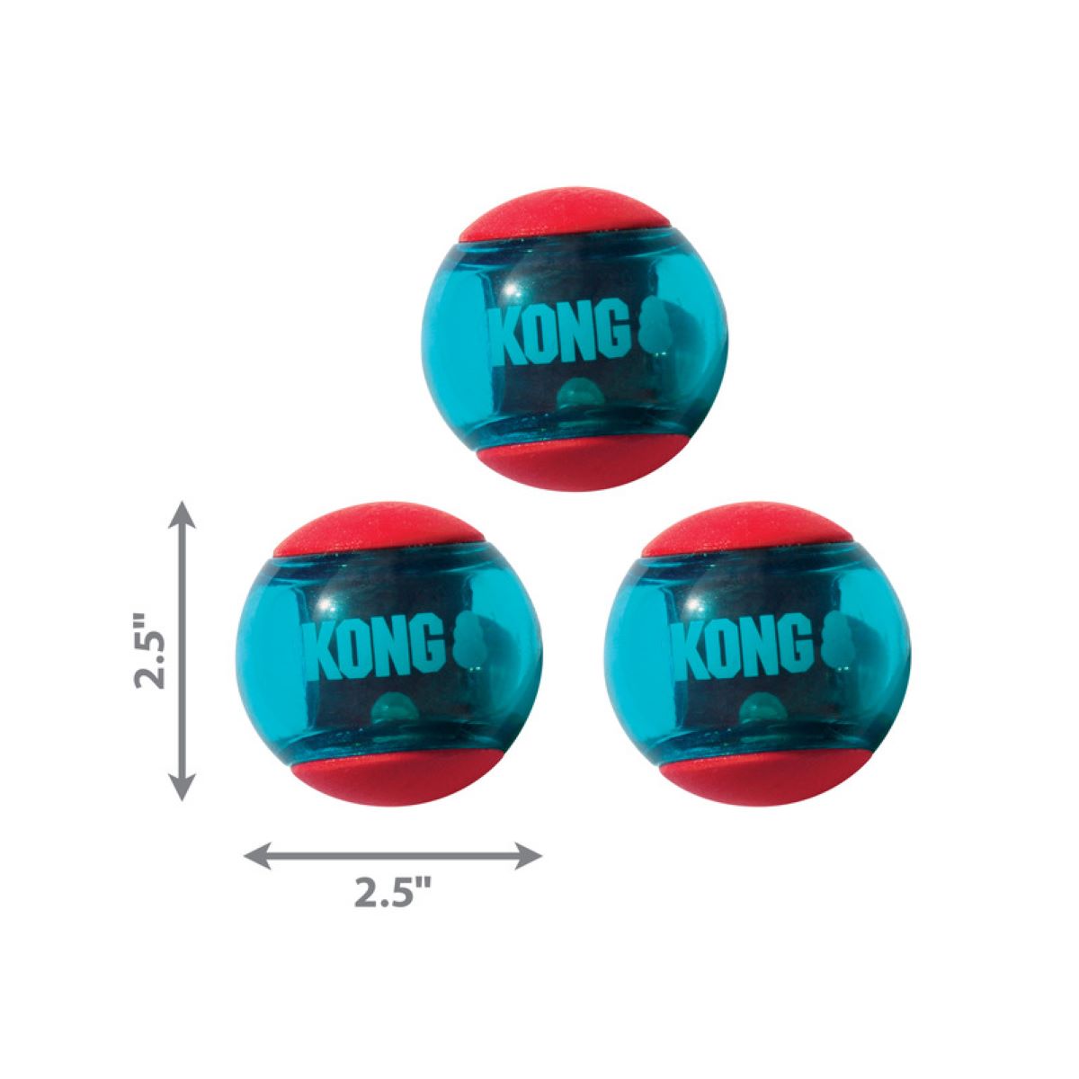 KONG - Juguete Pelotas Squeezz Action Para Perro 3 Pzas Med