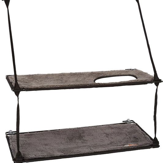 K&H - Cama Doble Para Gato En Ventana Color Gris 31X59 Cm