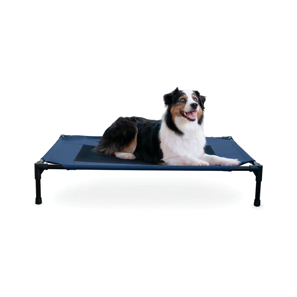 K&H - Cama Elevada Azul Marino Para Perro GDE  76 x 107 x 18 cm