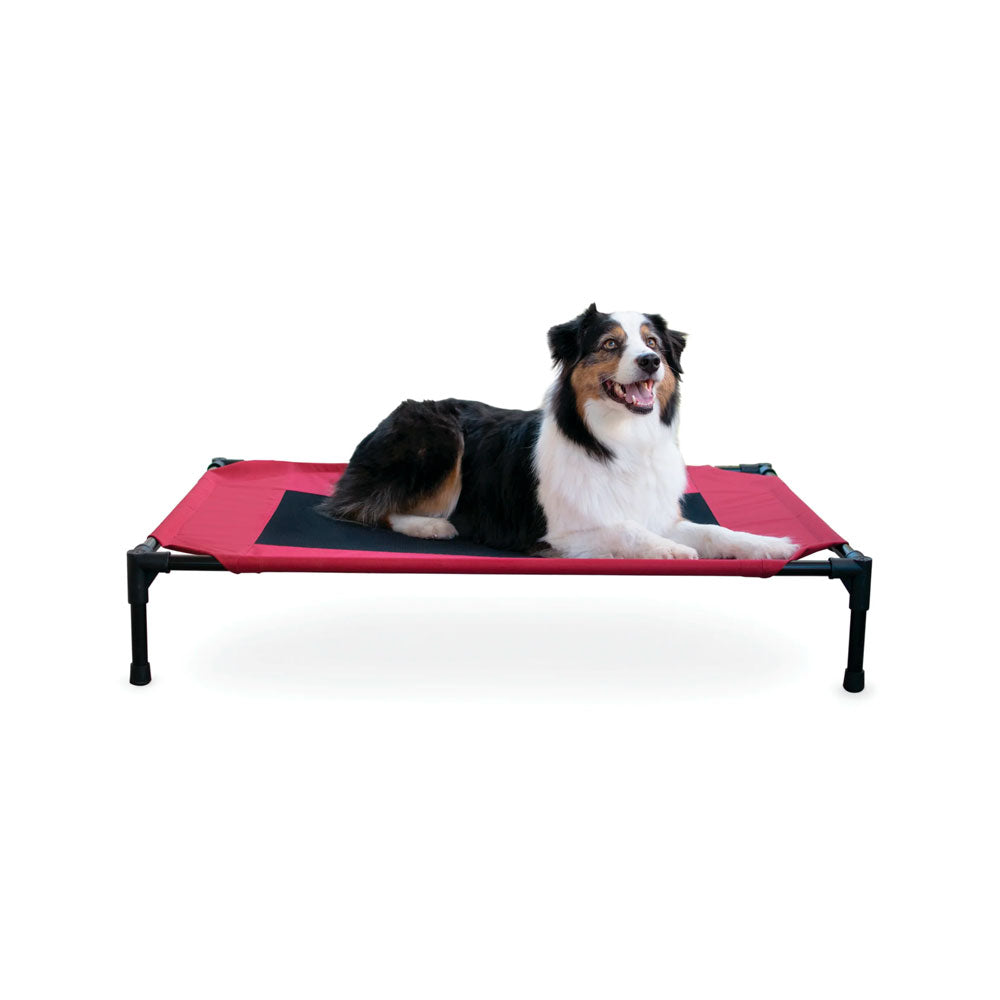 K&H - Cama Elevada Roja Para Perro GDE 76 x 107 x 18 cm