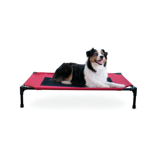 K&H - Cama Elevada Roja Para Perro GDE 76 x 107 x 18 cm