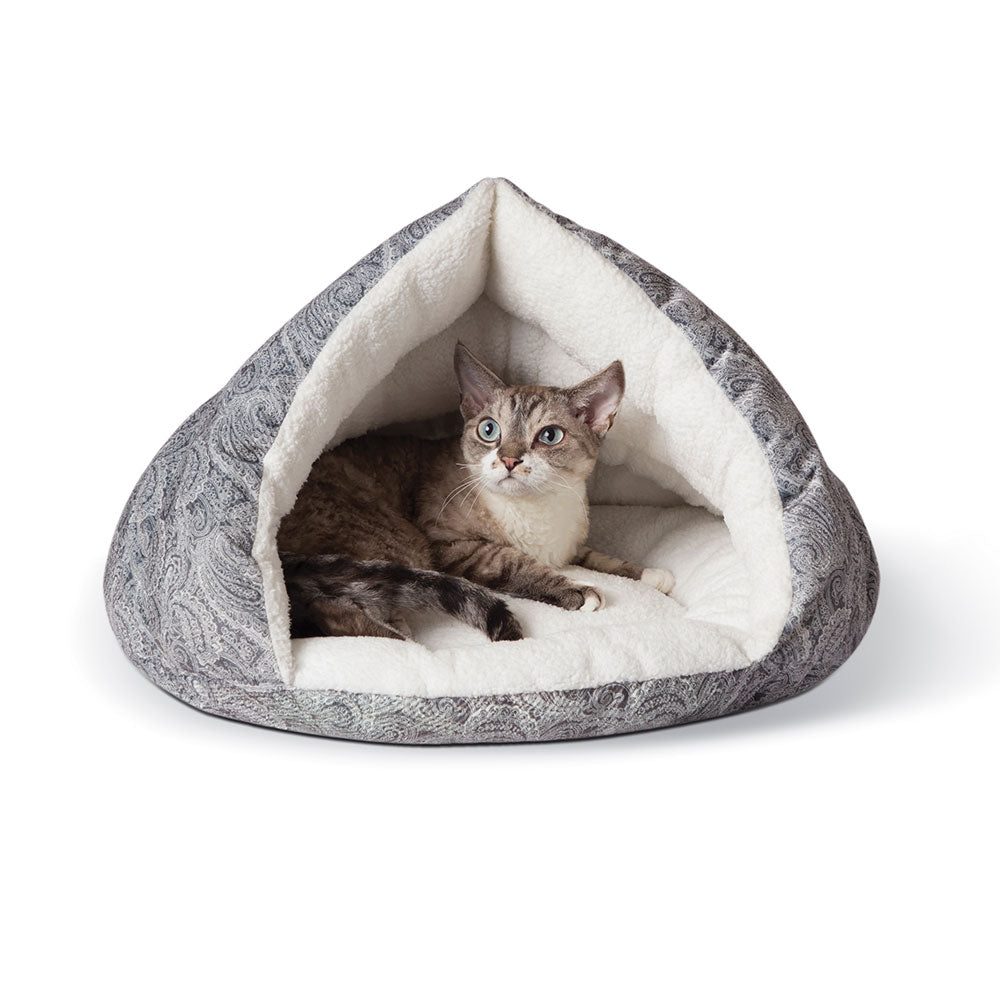 K&H - Cama En Forma De Pera Color Gris Para Gato 43x10 Cm