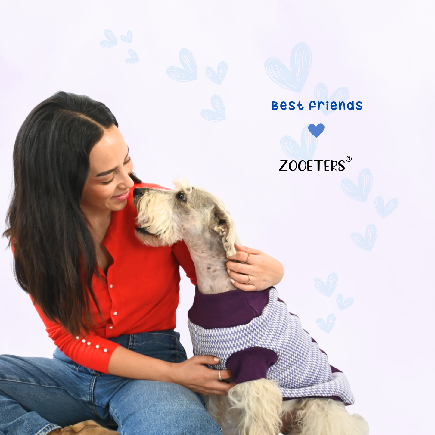 ZOOETERS - Suéter Cuadritos Color Lila Para Perro T4