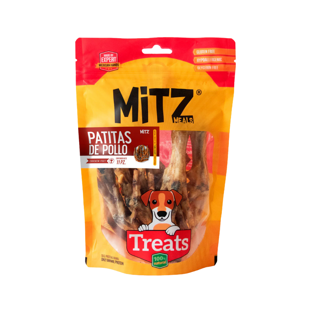 MITZ MEALS - Premios Para Perro Patitas De Pollo 6 Pzas