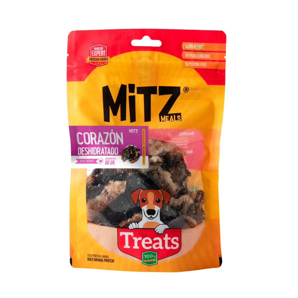 MITZ MEALS - Premios Para Perro Corazon Deshidratado 45 G