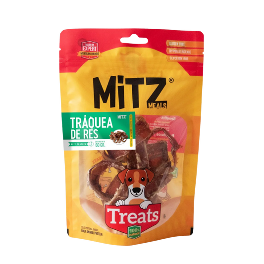 MITZ MEALS - Premios Para Perro Tráquea De Res Deshidratado 45 g