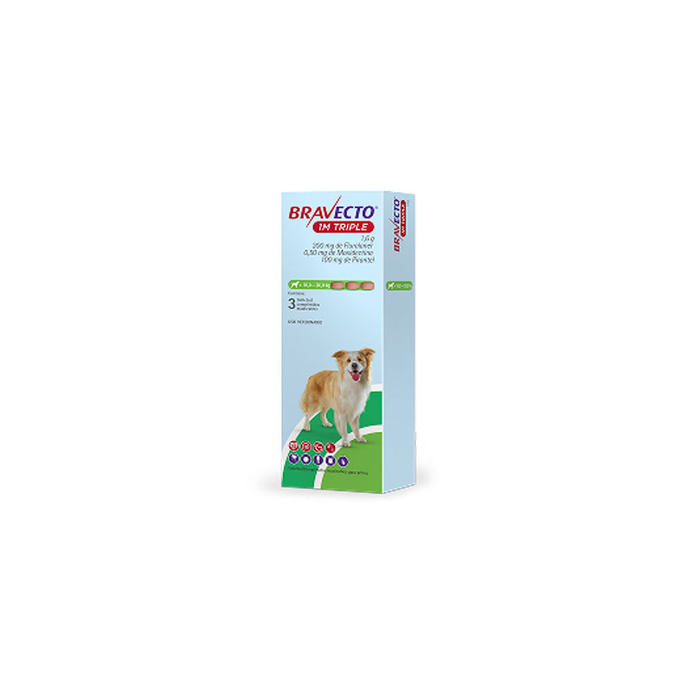 MSD BRAVECTO - Tableta Antipulgas Para Perro 1 M Triple