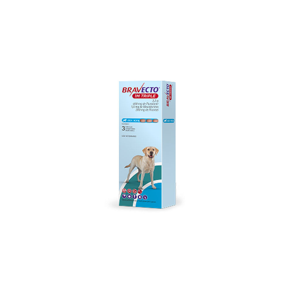 MSD BRAVECTO - Tableta Antipulgas Para Perro 1 M Triple