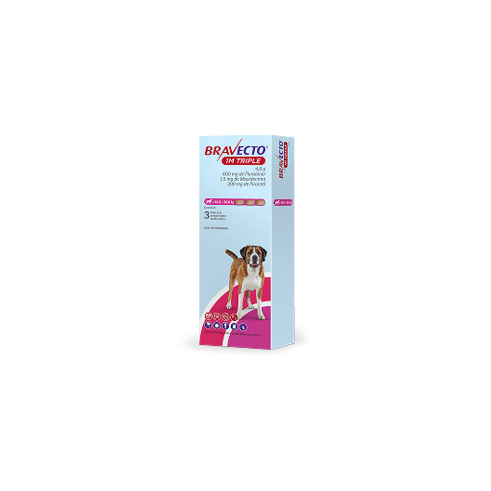 MSD BRAVECTO - Tableta Antipulgas Para Perro 1 M Triple