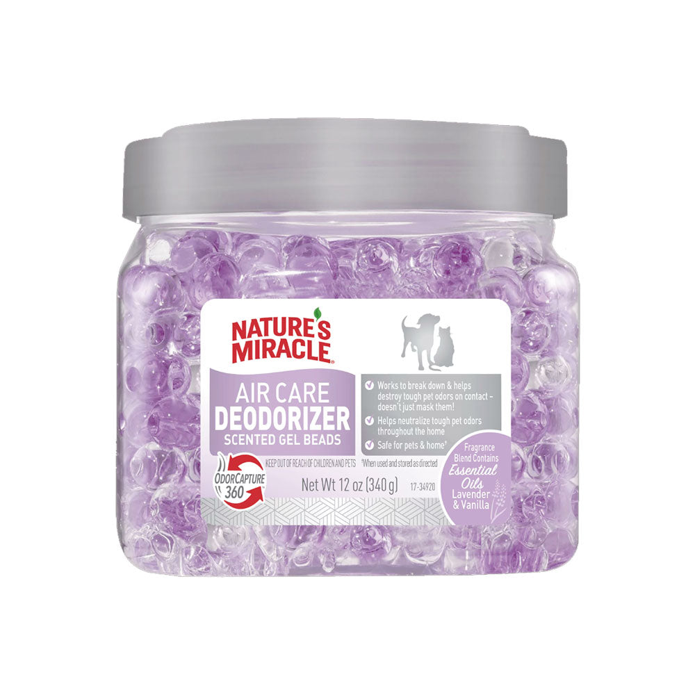 NATURES MIRACLE - Perlas de Gel Desodorizantes Para Perro y Gato Aroma Lavanda 340 g
