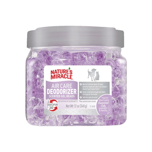 NATURES MIRACLE - Perlas de Gel Desodorizantes Para Perro y Gato Aroma Lavanda 340 g