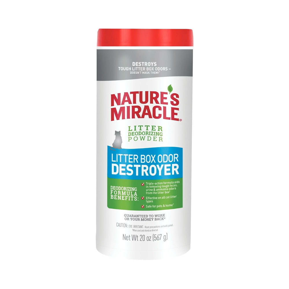 NATURES MIRACLE - Talco Desodorante Para Areneros de Gato 567 g