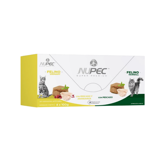 Nupec Latas P/Gato Adulto Urinary Y Hairball 4 Pzas De 100 G Humedo Problemas Urinarios