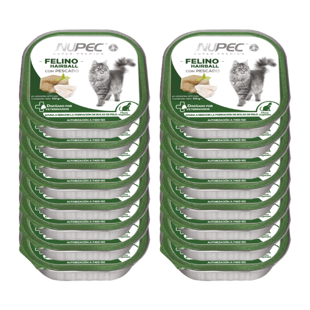 NUPEC - Alimento Húmedo En Lata Para Gato Adulto Hairball 16 Pza De 100 g