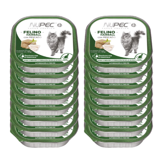 NUPEC - Alimento Húmedo En Lata Para Gato Adulto Hairball 16 Pza De 100 g