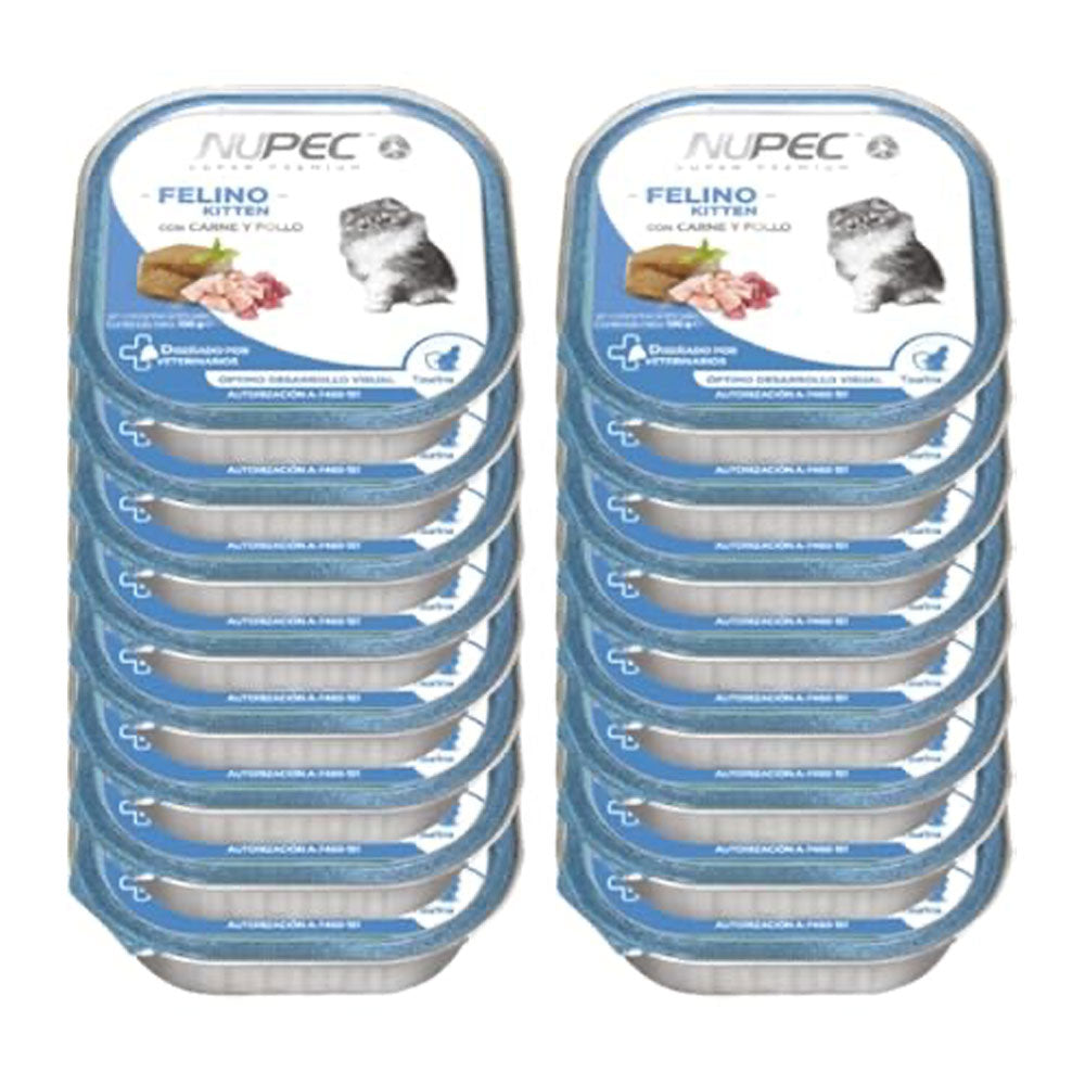 NUPEC - Pack Alimento Húmedo En Lata Para Gatito 16 Pz De 100 g