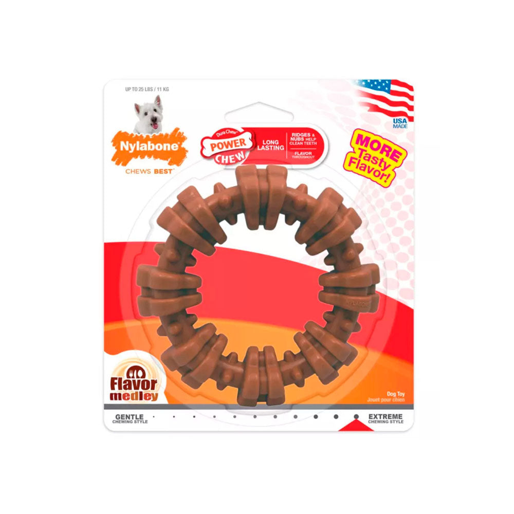 NYLABONE - Juguete Para Perro Adulto Mediano Forma de Anillo con Textura