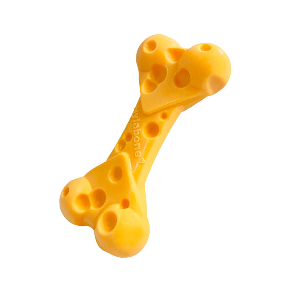 NYLABONE - Juguete Para Perro Forma Hueso Para Masticar Sabor Queso GDE