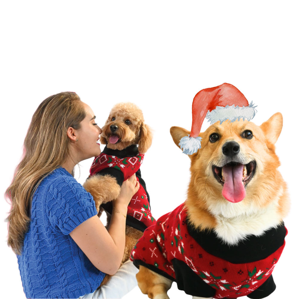 ZOOETERS - Suéter Navideño Color Rojo Para Perro T2