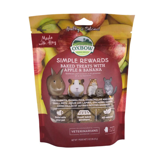OXBOW - Premios Para Conejos Manzana y Plátano 85 g