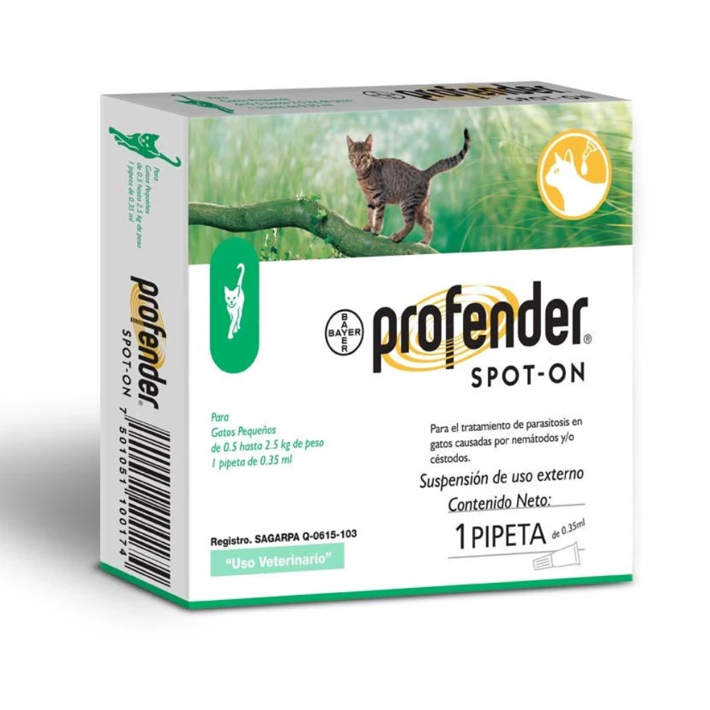 PROFENDER - Pipeta Desparasitante Spot-on Para Gato Raza chica