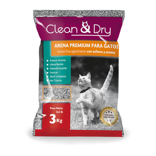 Clean & Dry Arena P/Gato Con Aroma 3 K