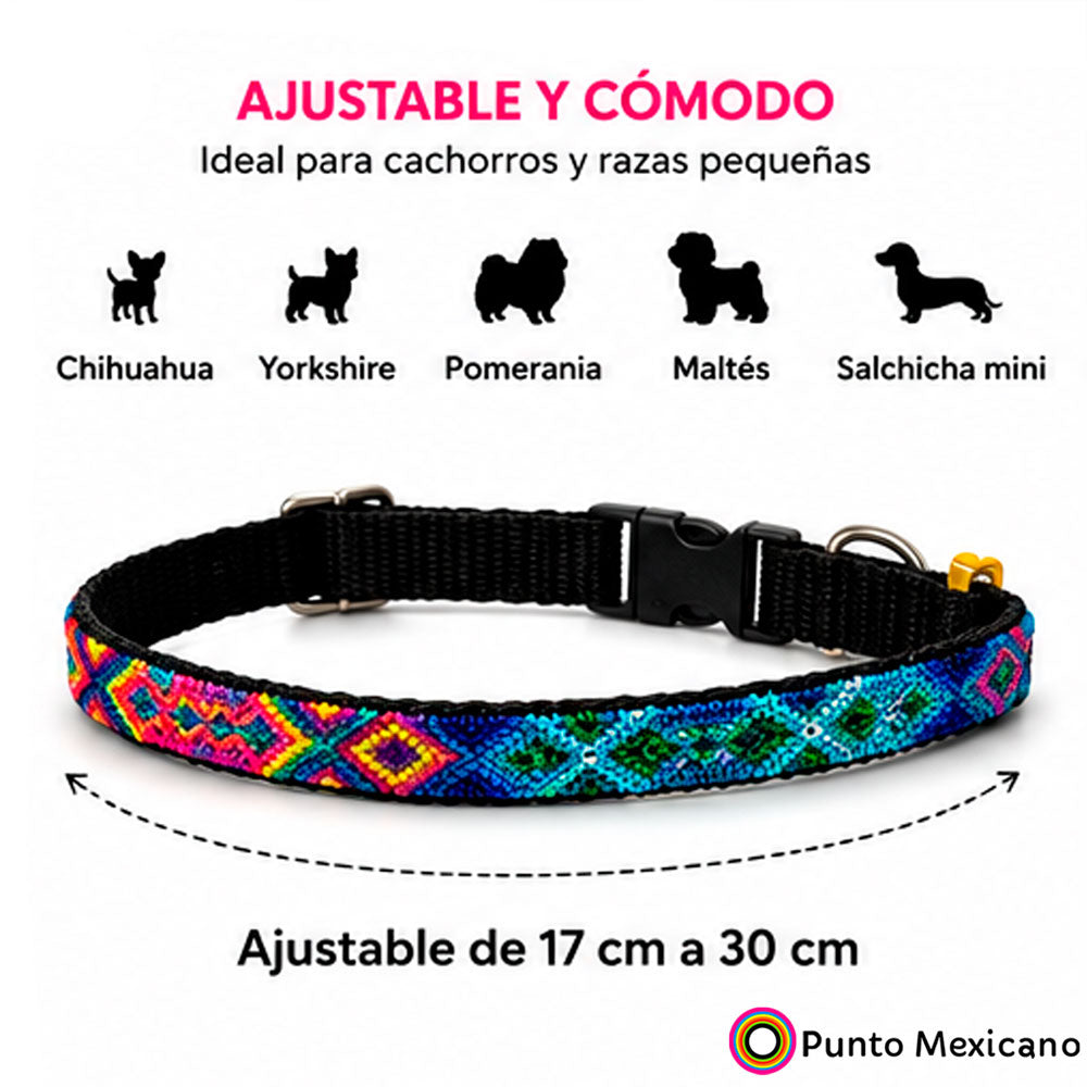 PUNTO MEXICANO - Collar Chico Ajustable Para Perro