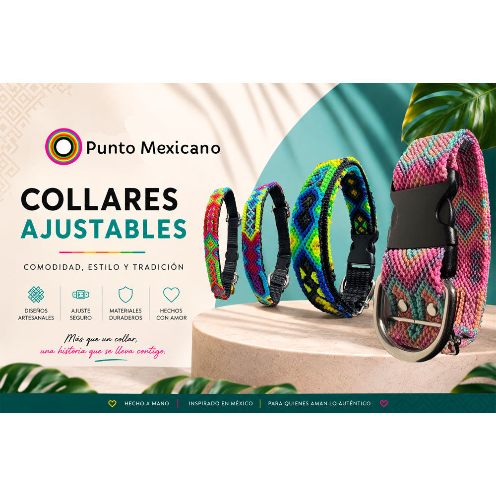 PUNTO MEXICANO - Collar Chico Ajustable Para Perro