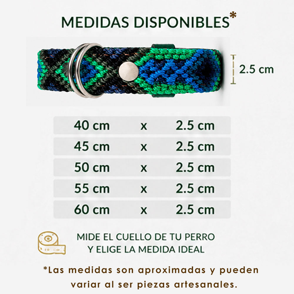 PUNTO MEXICANO - Collar Corrido Para Perro 60x2.5 Cm