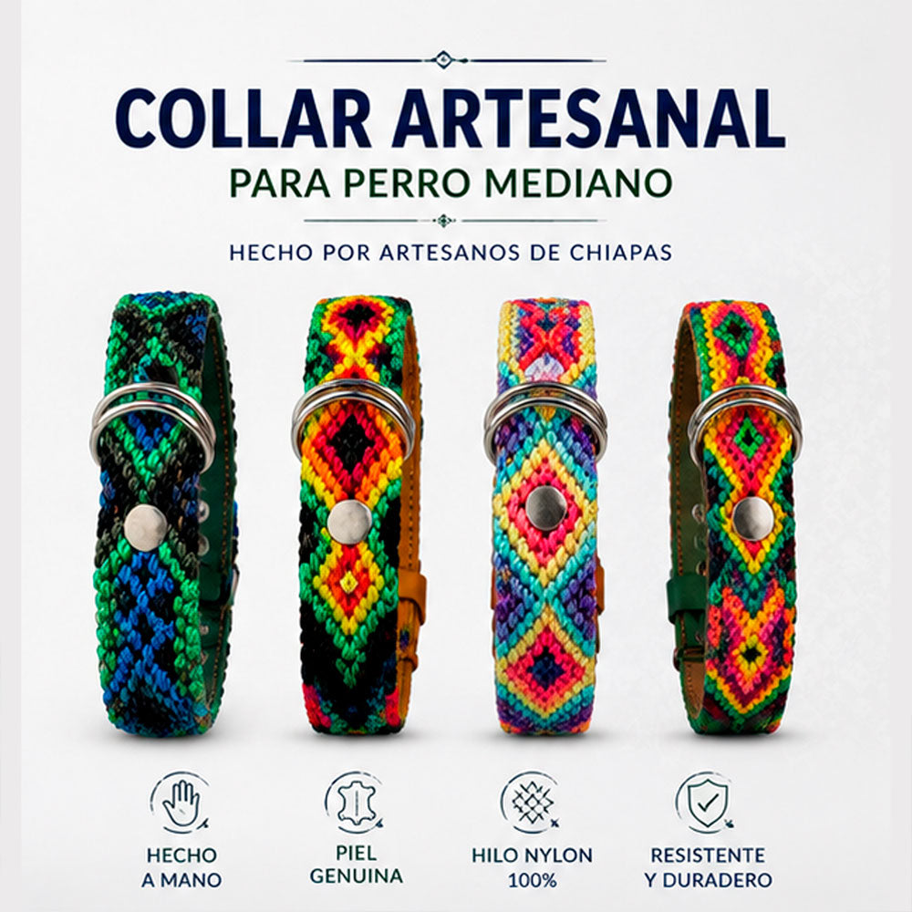 PUNTO MEXICANO - Collar Corrido Para Perro 60x2.5 Cm
