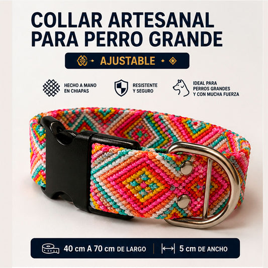 PUNTO MEXICANO - Collar Grande Ajustable Para Perro