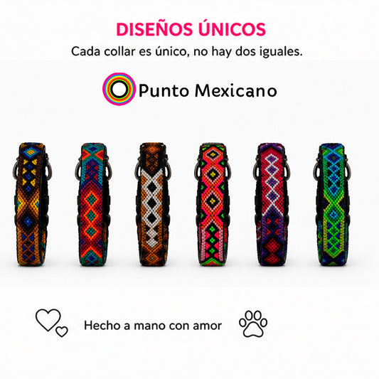 PUNTO MEXICANO - Collar Mediano Ajustable Para Perro