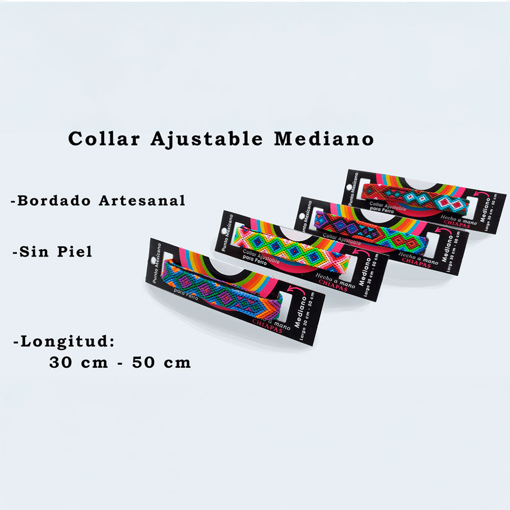 PUNTO MEXICANO - Collar Mediano Ajustable Para Perro