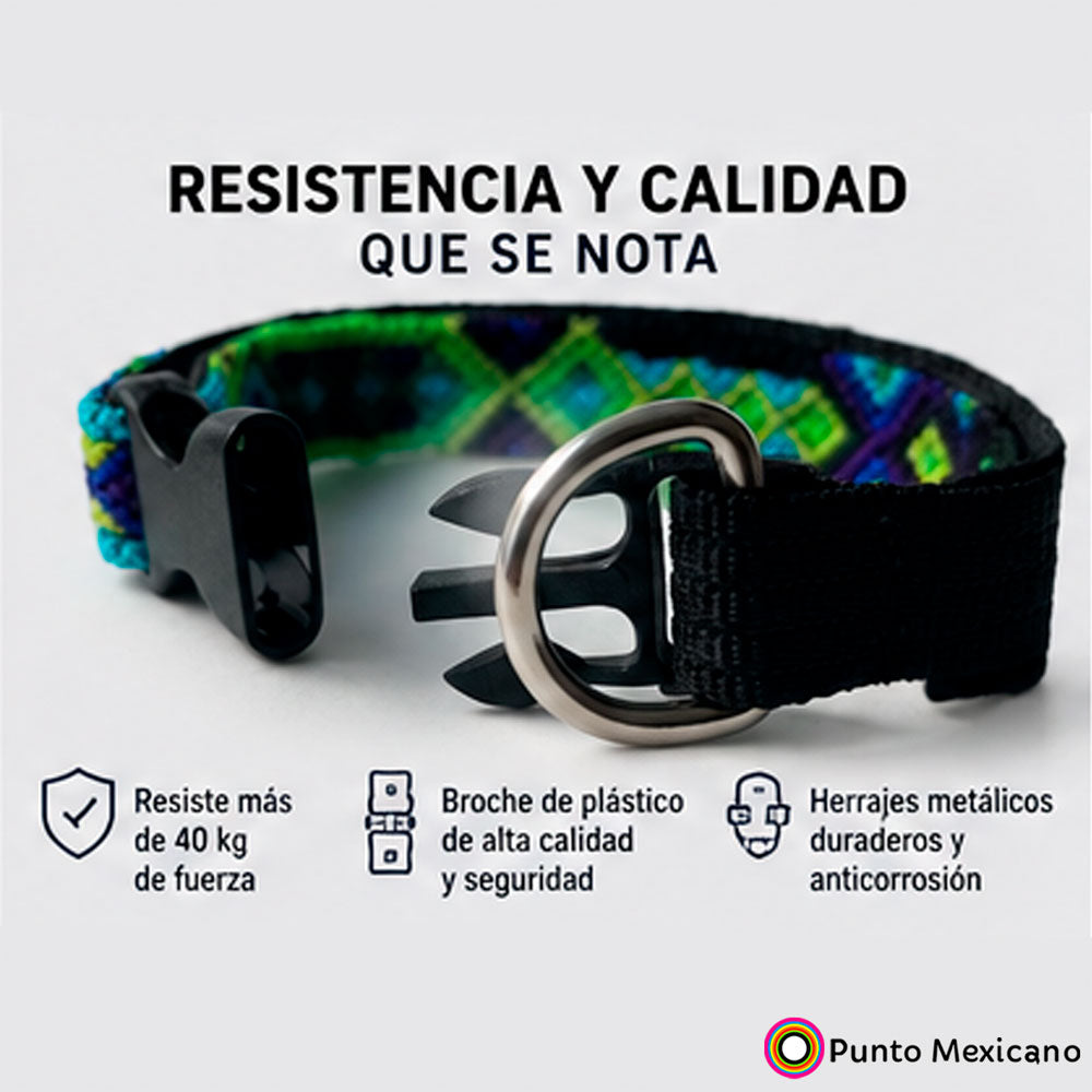 PUNTO MEXICANO - Collar Mediano Ajustable Para Perro