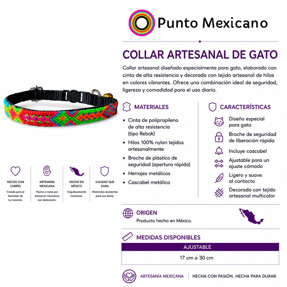PUNTO MEXICANO - Collar Para Gato 17 Cm