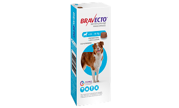 Msd Bravecto P/Perro 3 M 1000 Mg De 20 A 40 K Antipulgas Tableta