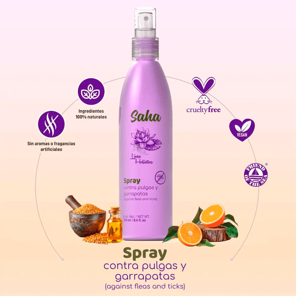 SAHA CAN - Spray Antipulgas Natural Para Perro 250 ml