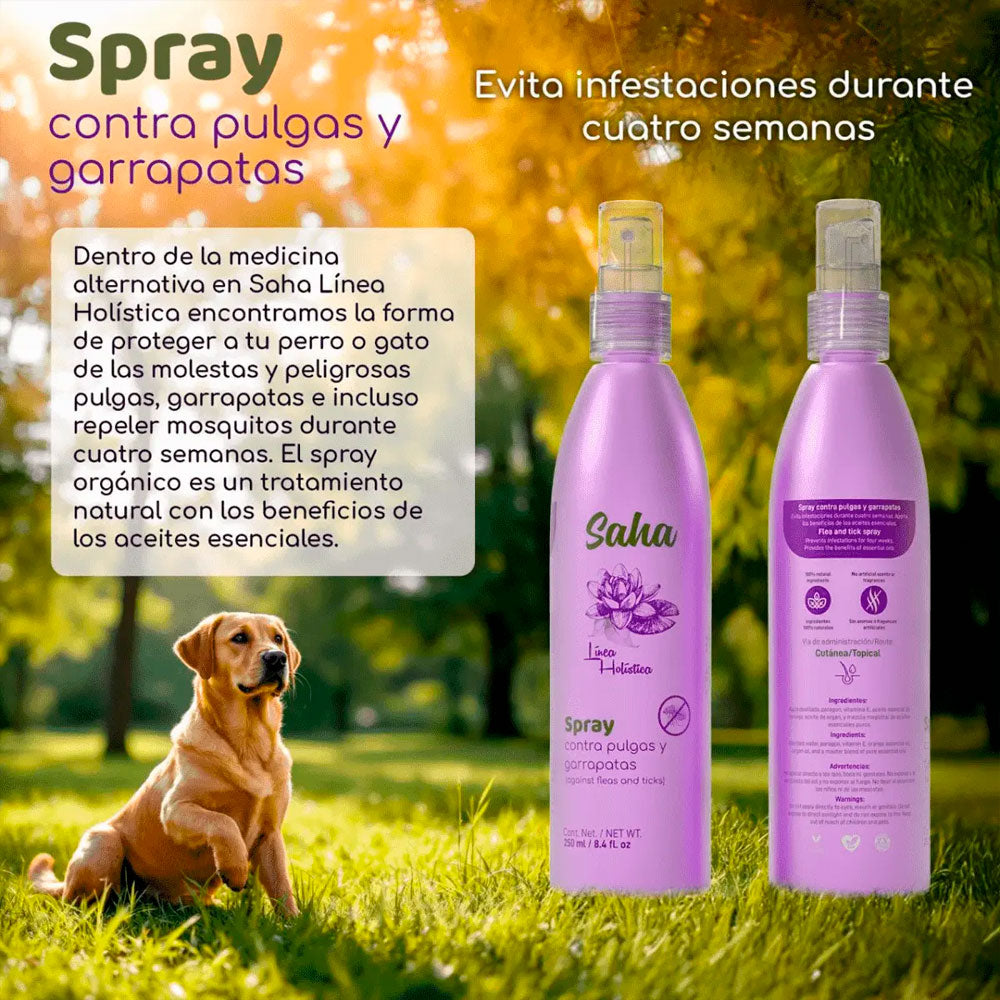 SAHA CAN - Spray Antipulgas Natural Para Perro 250 ml