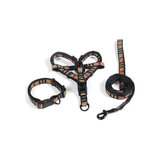 SAKURA - Correa Para Perro Diseño Cuadros Negro 3 pzas