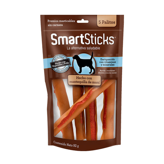 SMART BONES - Premios Para Perro Sticks Cacahuate 5 Pzas