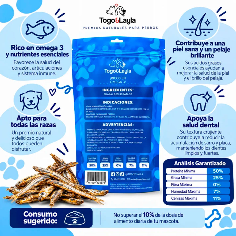 TOGO Y LAYLA - Premios Charales Para Perro 120 g