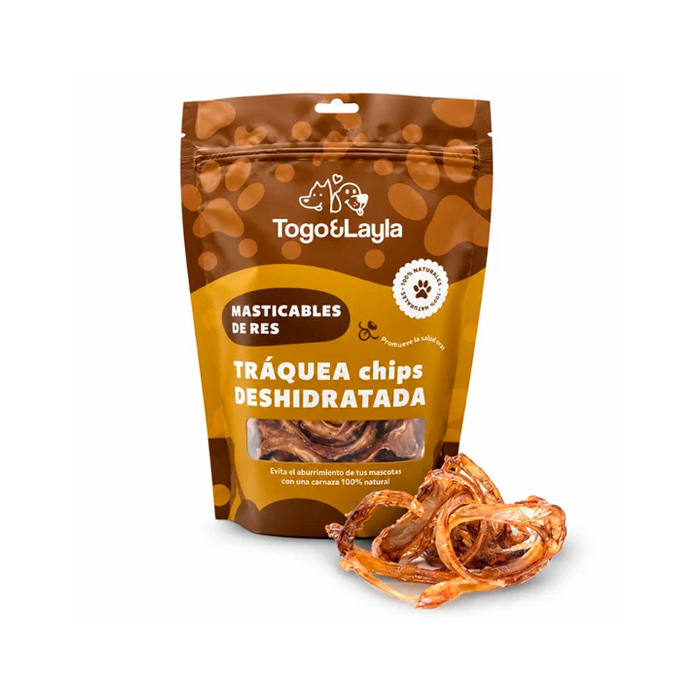 TOGO Y LAYLA - Premios Chips Tráquea de Res Para Perro 120 g