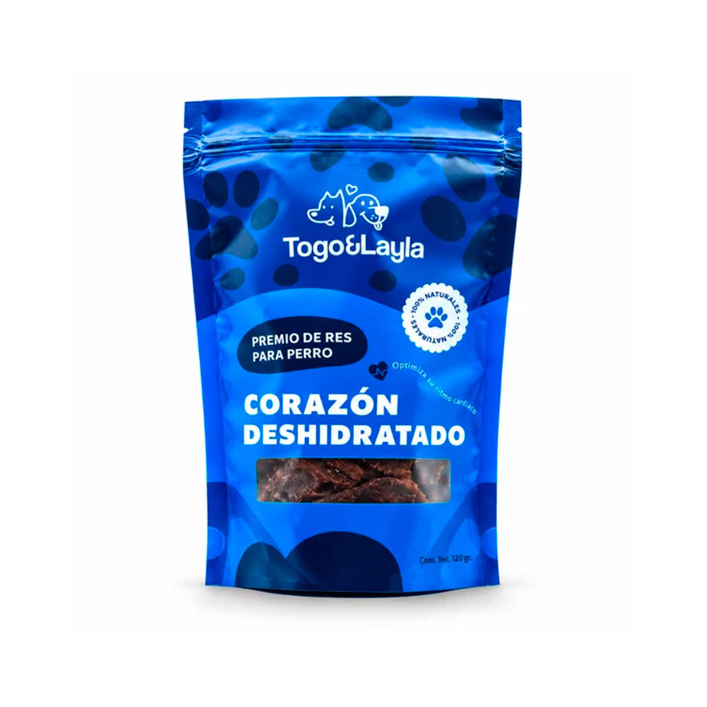 TOGO Y LAYLA - Premios Corazón de Res Deshidratado Para Perro 120 g