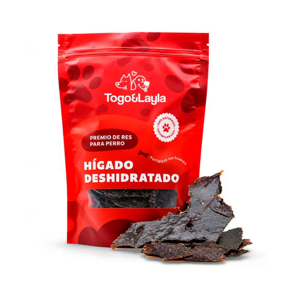 TOGO Y LAYLA - Premios Hígado de Res Deshidratado Para Perro 120 g