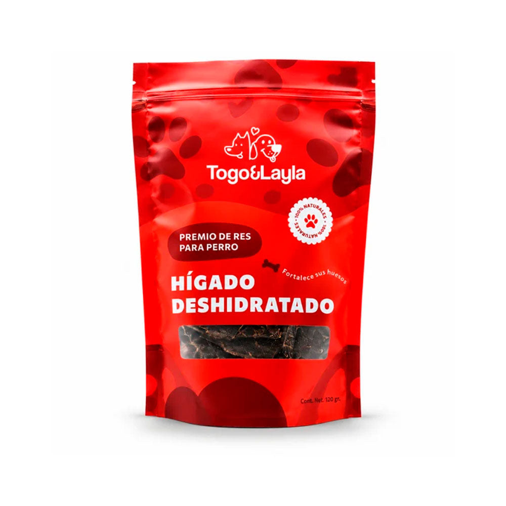 TOGO Y LAYLA - Premios Hígado de Res Deshidratado Para Perro 120 g