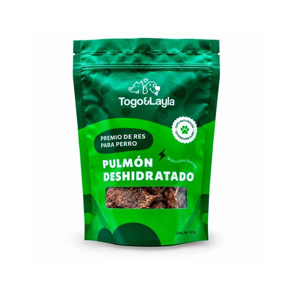 TOGO Y LAYLA - Premios Pulmón de Res Para Perro 120 g