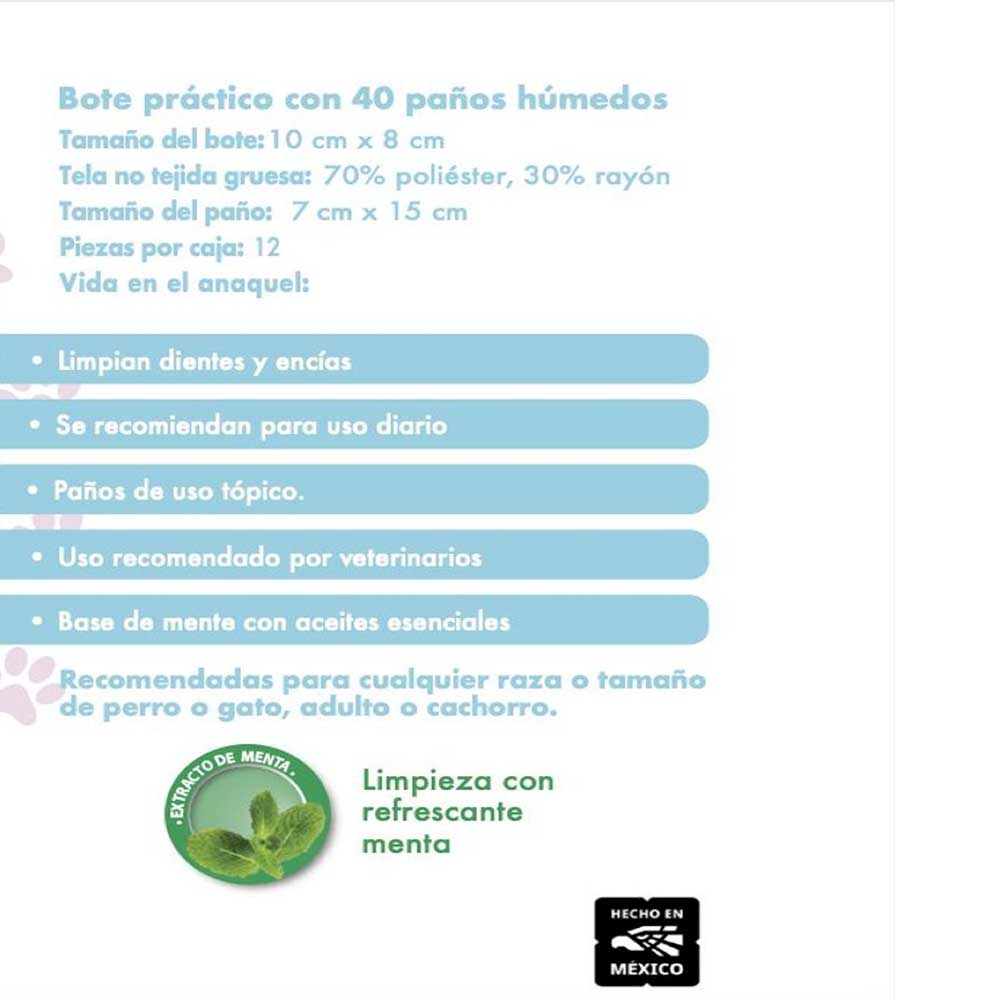 WAIPY - Toallitas Húmedas Para Perro Limpieza De Dientes 40 Pzas