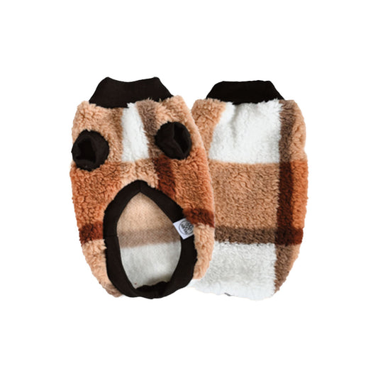 ZOOETERS - Suéter De Peluche Color Café Para Perro T2