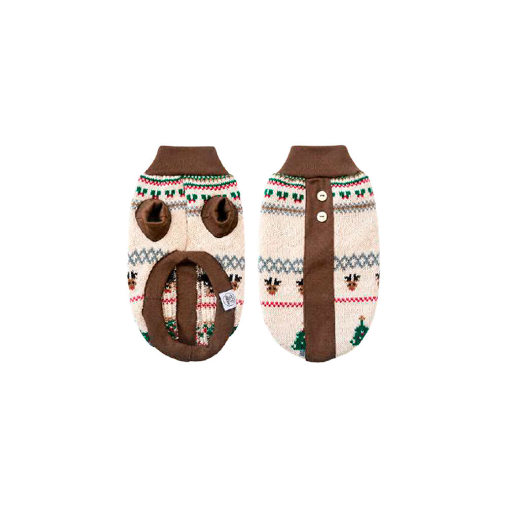 ZOOETERS - Suéter Navideño Beige Para Perro
